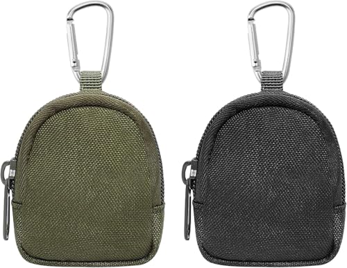 UOCAI 2 PCS Coin Purse mit Reißverschluss,Leckerlitasche für Hunde Schlüsseltasche Für Den Außenbereich Taktische Mini Geldbeutel Mini-Schlüsseltasche Change Purses Nylon Münzbeutel Münzgeldbörse von UOCAI