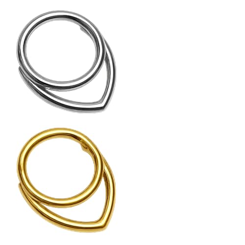 UOCAI 2 Stück Septum Piercing Ring, Clicker Nasenring aus 316L Edelstahl in Gold & Silber Septum Clicker 16G 8mm 10mm für Damen Herren Schmuck Nasenring-Piercing Körper Lippenringe von UOCAI