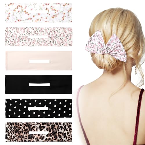 UOCAI 6 Stück Magischer Haarknoten Haar Twist Haarband, French Twist Frisierhilfe Haarknotenmacher Haarschmuck Hair Bun Maker Roller Dutt Maker Haarknoten Maker für Damen und Mädchen von UOCAI