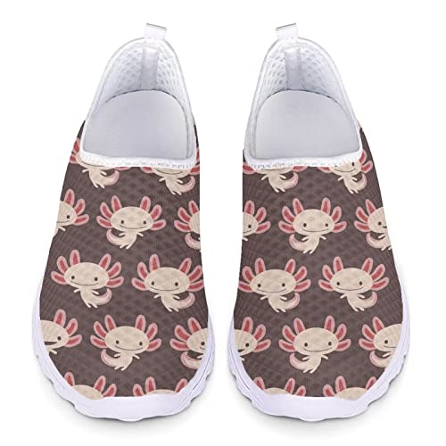 UOIMAG Axolotl Mesh Schuhe für Frauen niedlich Ozean Thema Slip On Schuhe Nicht Spitze leichtes Casual Walking Schuhe, EU45 von UOIMAG