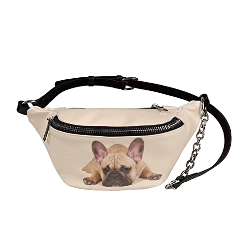 UOIMAG Bauchtasche für Damen, Retro-Hüfttasche, Leder, Crossbody-Brusttaschen, Französische Bulldogge, Einheitsgröße von UOIMAG