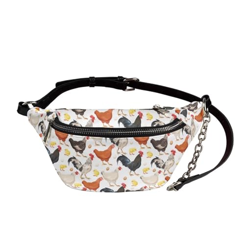 UOIMAG Bauchtasche für Damen, Retro-Hüfttasche, Leder, Crossbody-Brusttaschen, Huhn, Einheitsgröße von UOIMAG