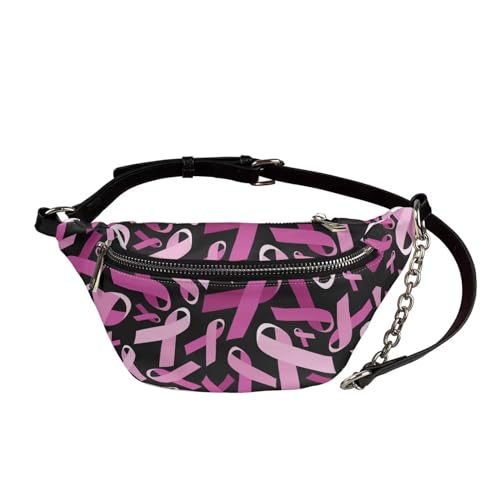 UOIMAG Bauchtasche für Damen, Retro-Hüfttasche, Leder, Crossbody-Brusttaschen, Pink Ribbon, Einheitsgröße von UOIMAG