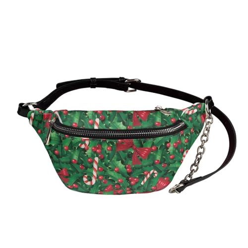 UOIMAG Bauchtasche für Damen, Retro-Hüfttasche, Leder, Crossbody-Brusttaschen, Xmas Red Berry, Einheitsgröße von UOIMAG