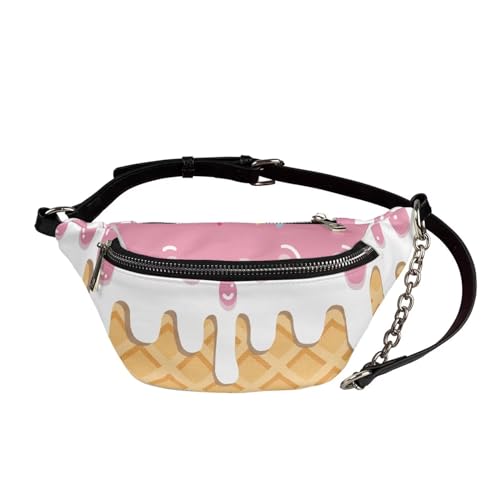 UOIMAG Bauchtasche für Damen, Retro-Hüfttasche, Leder, Crossbody-Brusttaschen, ice cream, Einheitsgröße von UOIMAG