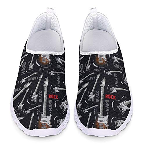 UOIMAG Coole E-Gitarre Sneaker Schuhe Frauen Geschenk Krankenschwester Schuhe Atmungsaktive Slip On Schuhe Flache Wanderschuhe 41EU von UOIMAG