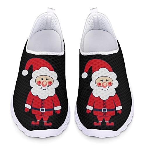 UOIMAG Cute Santa Walking Schuhe Weihnachten Schuhe für Frauen Männer niedlich Xmas Slip On Schuhe Nicht Spitze Freizeitschuhe, EU43 von UOIMAG