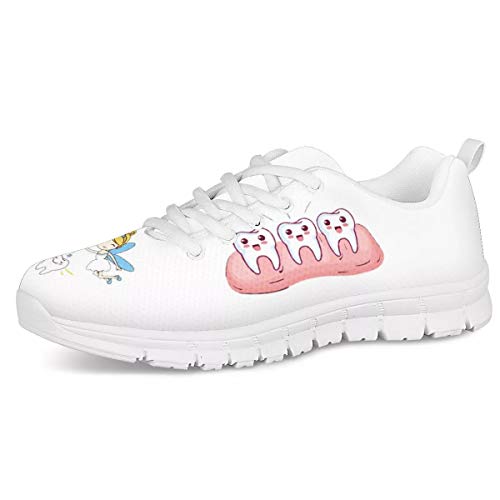 UOIMAG Cute Tooth Fairy Mental Pattern Schuhe für Frauen Mädchen Gift Trainer Soft Lace Sneaker Schuhe Atmungsaktive Air Mesh Freizeitschuhe 40EU von UOIMAG