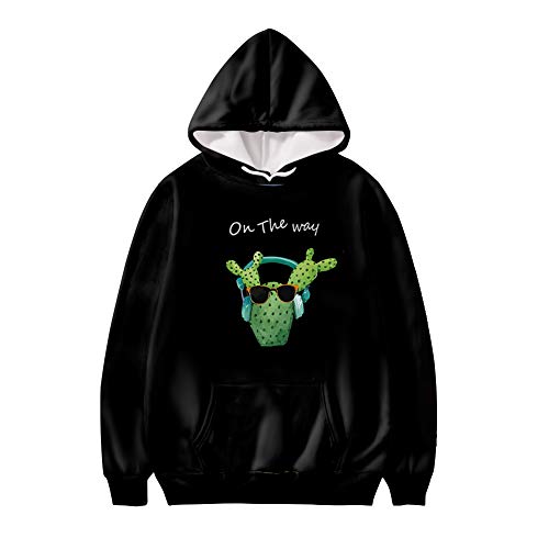 UOIMAG Damen Hoodie Sweatshirt Weich Langarm Pullover T-Shirt mit Tasche Casual Tops Tunika Gr. 42, Lustiger Kaktus von UOIMAG