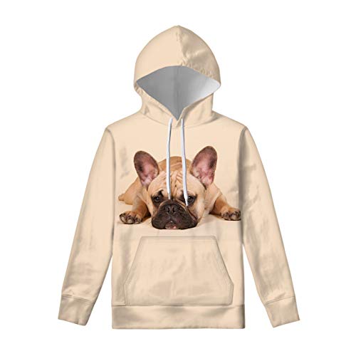 UOIMAG Damen Hoodie Sweatshirt mit Tasche Langarm Pullover T-Shirt Tops Tuniken für Sport, Französische Bulldogge, 50 von UOIMAG