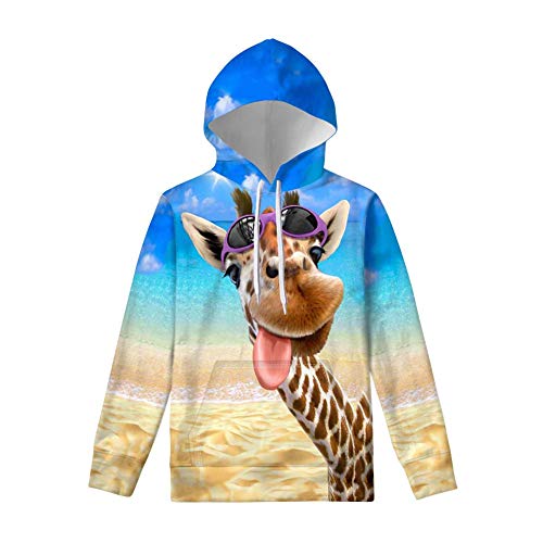 UOIMAG Damen Hoodie Sweatshirt mit Tasche Langarm Pullover T-Shirt Tops Tuniken für Sport, giraffe, 42 von UOIMAG