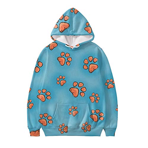 UOIMAG Damen-Kapuzen-Sweatshirt, warm, langärmelig, mit Tasche, lässiges Oberteil Gr. XL, Hundepfoten, Blau UOIMAG Damen-Kapuzen-Sweatshirt, warm, langärmelig, mit Tasche, lässiges Oberteil Gr. XL, Hundepfoten, Blau von UOIMAG
