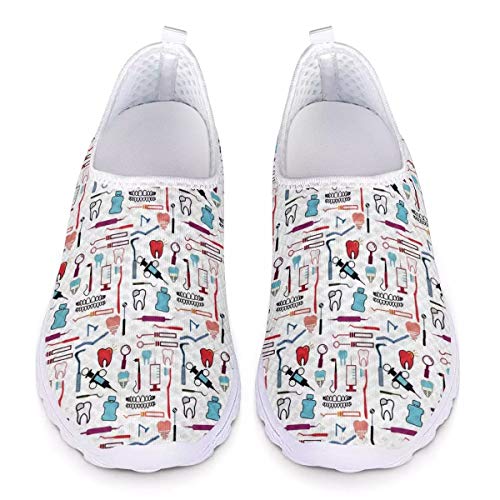 UOIMAG Frauen Sport Sneaker Schuhe Geschenk Krankenschwester Schuhe für Mädchen Leichte Slip On Trainer Casual Walking Schuhe 37EU von UOIMAG