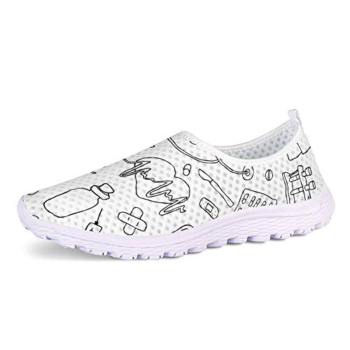 UOIMAG Damen White Nurse Schuhe Mädchen Geschenk Casual Slip On Mesh Schuhe Sport Sneaker 38EU von UOIMAG