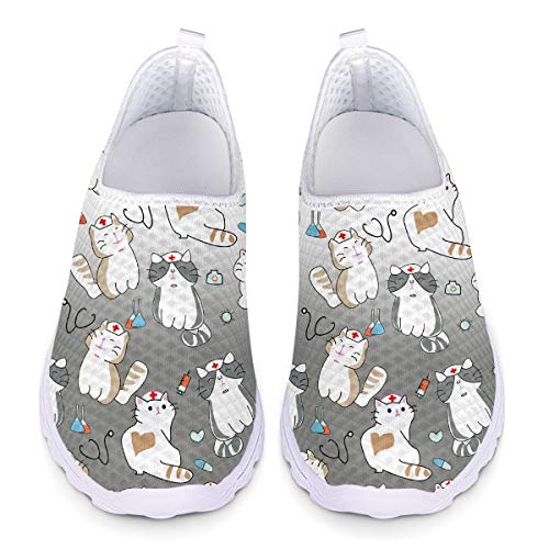 UOIMAG Nette Katze Krankenschwester Schuhe Frauen Casual Trainer Mode Sneaker Leichte Slip On 38EU von UOIMAG