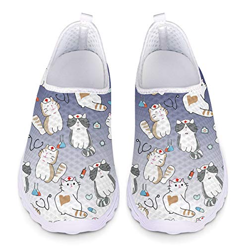 UOIMAG Nette Katze Krankenschwester Schuhe Geschenk für Frauen Mode Sneaker Schuhe Leichte atmungsaktive Freizeitschuhe 36EU von UOIMAG