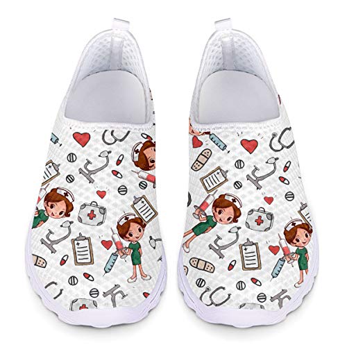 UOIMAG Nette Krankenschwester Schuhe Frauen Geschenk Slip On Krankenschwester Schuhe Atmungsaktive Mesh Schuhe Leichte Sport Turnschuhe 41EU von UOIMAG