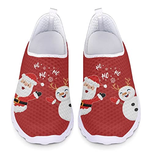 UOIMAG Niedliche Weihnachtsschuhe für Frauen Männer Santa Schneemann Rot Weihnachten Slip On Schuhe Leichte Wanderschuhe, EU38 von UOIMAG