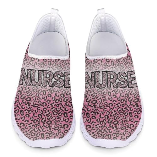 UOIMAG Nurse Shoes for Women Leopard Print Walking Shoes Slip On Mesh Sneakers for Casual Work EU41 UOIMAG Nurse Shoes for Women Leopard Print Walking Shoes Slip On Mesh Sneakers for Casual Work EU41 von UOIMAG