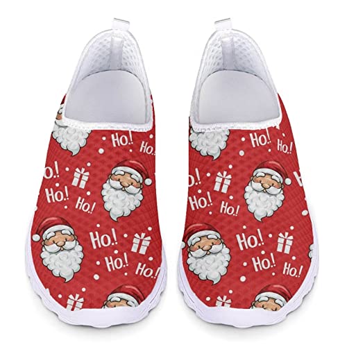 UOIMAG Santa Slio On Schuhe Weihnachten Walking Schuhe für Frauen Männer Rot Ho Ho Ho Xmas Wasser Schuhe Lightweight Casual Schuhe, EU39 von UOIMAG