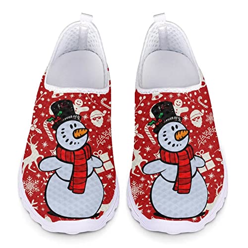 UOIMAG Schneemann Wasser Schuhe Weihnachten Slip On Schuhe für Frauen Männer Niedlich Weihnachten Walking Schuhe Leichtgewicht Mesh Schuhe, EU38 von UOIMAG