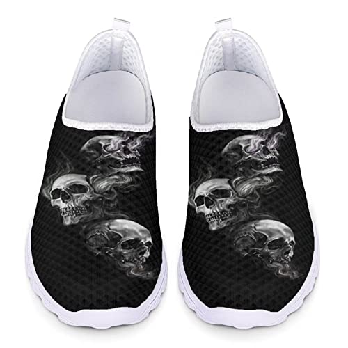 UOIMAG Skull Mesh Schuhe für Männer Frauen Schwarz Skelett Wanderschuhe Nicht Lace Slip On Schuhe für Casual, EU39 von UOIMAG