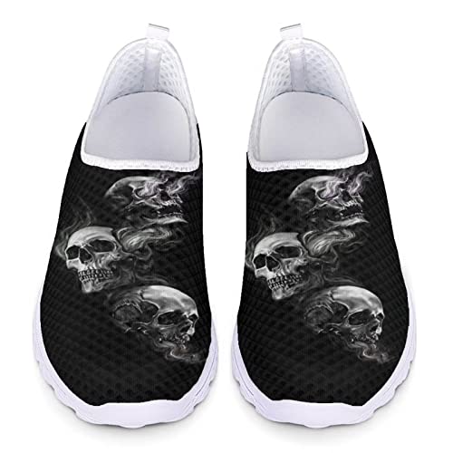 UOIMAG Skull Mesh Schuhe für Männer Frauen Schwarz Skelett Wanderschuhe Nicht Lace Slip On Schuhe für Casual, EU40 von UOIMAG