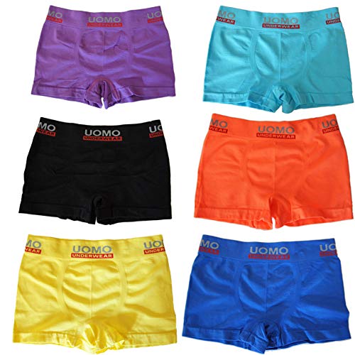 Uomo Kinderboxershorts Kinder Jungen Unterwäsche Jungenshorts Shorts Unifarben 6er Pack / 12er Pack (12, 146-158 (10-12 Jahre)) von Uomo