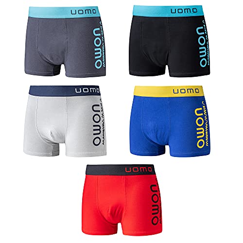Uomo Premium Hipster Boxershorts Retroshorts Baumwolle Stretch FIT Herren UNTERWÄSCHE UNTERWÄSCHE SEXYUNTERWÄSCHE 5/10 Pack M,L,XL,XXL,3XL (5er Pack, M) von Uomo