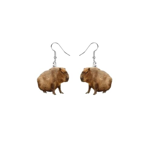Acryl-Capybara-Ohrhänger Für Damen - Modischer, Kreativer, Lustiger Tier-Ohrbügel-Ohrhänger-Schmuck, Charm-Statement, Urlaubsparty-Accessoires, Modisches, Schickes Geschenk, Wie Abgebildet von UOMSKTY