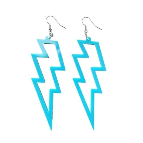 Acryl-Tropfenohrringe Für Damen - Blauer Hohler Blitz-Anhänger, Modischer Geometrischer Ohrhänger, Ornament, Schicker Schmuck, Hochzeits-Party-Accessoires, Mädchen-Geschenke, Wie Abgebildet von UOMSKTY