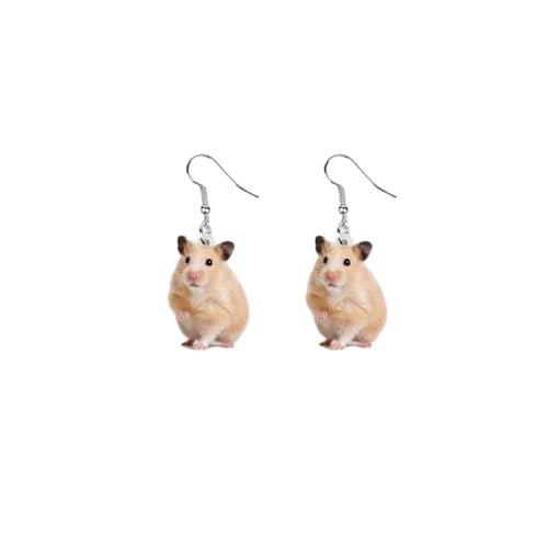 Acryl-Tropfenohrringe Für Frauen Und Mädchen - Modischer Niedlicher Hamster-Ohrbügel-Ohrring, Zartes, Lustiges Tier, Baumelnder Ohrhänger, Charme, Schicker Schmuck, Damen-Accessoires, Geschenke, von UOMSKTY