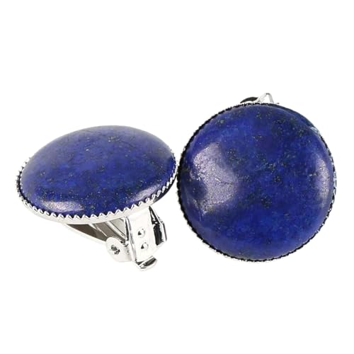 Boho Lapislazuli-Ohrringe – Vintage-Ohrringe,Rund,Nicht Perforiert,Blau,Natürlicher Lapislazuli,Geometrisch,Schlicht,Modische Ohrringe,Schmuck Für Frauen Und Mädchen,Geschenke,Blau von UOMSKTY