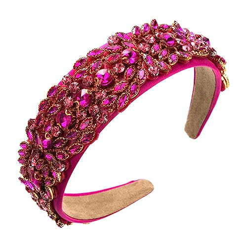 Buntes Strass-Stirnband Für Damen – Barock, Modisch, Breiter Haarreifen, Retro, Übertrieben, Breit, Kopfbedeckung, Zubehör, Charme, Neuheit, Schmuck, Haarkrone, Funky Party-Kopfbedeckung, Univers von UOMSKTY