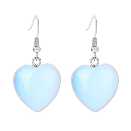 Damen-Ohrringe Aus Naturstein – Einzigartige Opal-Energie,Leichte Blaue Herzförmige Tropfenohrringe,Natürlicher Opal,Einfache Stile,Ohrringe,Schmuck Für Geburtstagsparty-Geschenk,Blau von UOMSKTY