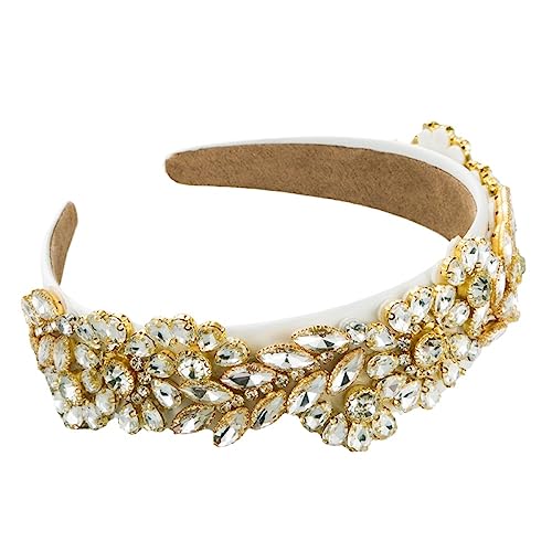 Damen-Retro-Palast-Stirnband, Haarreifen – Barocke Breite Kopfbedeckung, Strasssteine, Zirkon, Haarkrone, Mädchen-Kopfschmuck, Modischer Charme, Neuheit, Haar-Accessoires, Kreativer Schmuck, Gesche von UOMSKTY