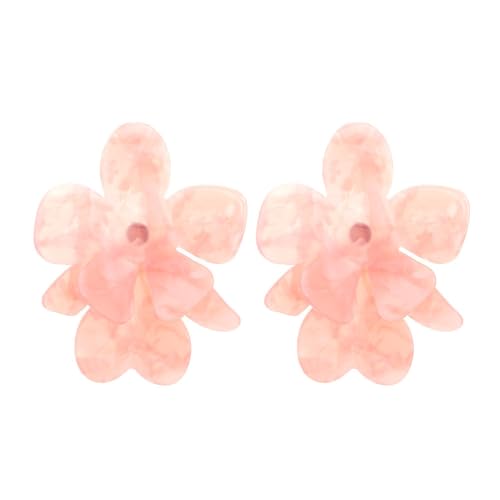 Elegante Rosa Große Acryl-Blumen-Ohrhänger Für Damen – Modisch, Neuartiger Ohrbügel, Langer Ohrhänger, Übertriebener Ohrhänger, Charm-Trend, Schmuck, Strandurlaub, Accessoires, Geschenk, Wie von UOMSKTY