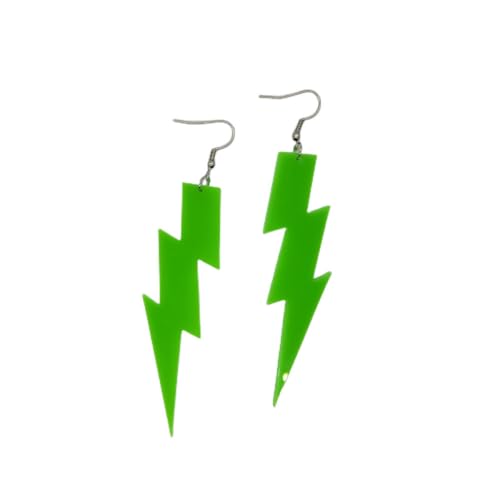 Grüne Blitz-Tropfenohrringe Für Damen - Modische, Farbenfrohe Acryl-Blitz-Anhänger-Ohrhänger, Übertriebene Accessoires, Charmanter, Schicker Feiertags-Party-Ohrhänger-Schmuck, Mädchen-Geschenk von UOMSKTY