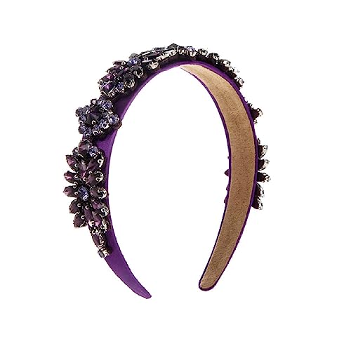 Haarband Mit Lila Strasssteinen, Weiblich – Charm, Neuheit, Mädchen-Haarband, Barock, Vintage, Breite Kopfbedeckung, Damen-Trend-Haarkrone, Kreative Haar-Accessoires, Schicker Schmuck, Kopfbedeckun von UOMSKTY