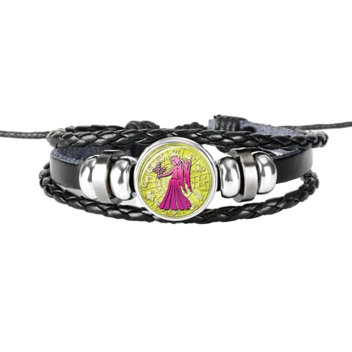 Jungfrau-Sternbild-Armband, Sternzeichen, Geflochtenes Lederarmband – Handgefertigtes Gewebtes Armband, Horoskop-Schmuck, Wickelarmband Für Damen Und Herren, Schmuck, Geburtstagsgeschenk, 26 Cm von UOMSKTY