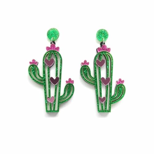 Kreative Blumen-Kaktus-Acryl-Ohrhänger Für Frauen - Zarte Böhmische Ethnische Ohrstecker, Festival-Schmuck, Charm-Trend, Strand, Party, Ohrhänger, Modeaccessoires, Geschenk, Wie Abgebildet von UOMSKTY