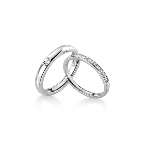 Luxus-Egagement-Ring Für Paare - Romantische Ewigkeitsversprechen, Eheringe, Glänzender Zirkon-Verstellbarer Ring, Charme Exquisiter Jubiläumsschmuck-Accessoires Für Frau Und Mann, Ein Paar Ringe von UOMSKTY