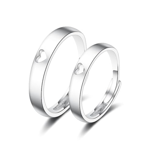 Minimalistische Paare Passende Ringe Für Damen Und Herren – Modischer, Hohler, Herzförmiger, Offener Ring, Verstellbare Eheringe, Charme Exquisiter Ewigkeitsversprechen-Ring, Schmuck, Accessoires, von UOMSKTY