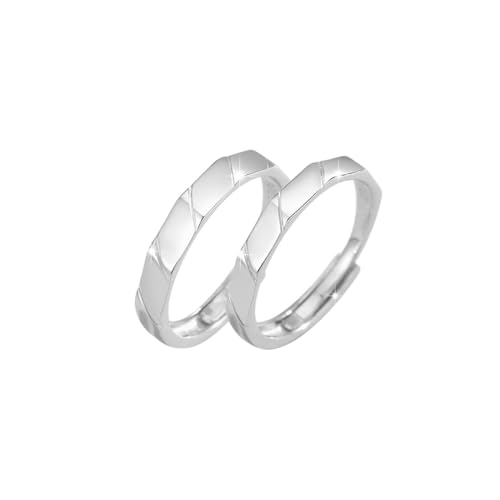 Modische S925-Ringe Für Paare - Glänzender, Geometrisch Verstellbarer Rautenring, Schmuck, Minimalistischer Offener Ring, Exquisite Ewigkeitsversprechen-Eheringe Für Verliebte, Männer Und Frauen, von UOMSKTY