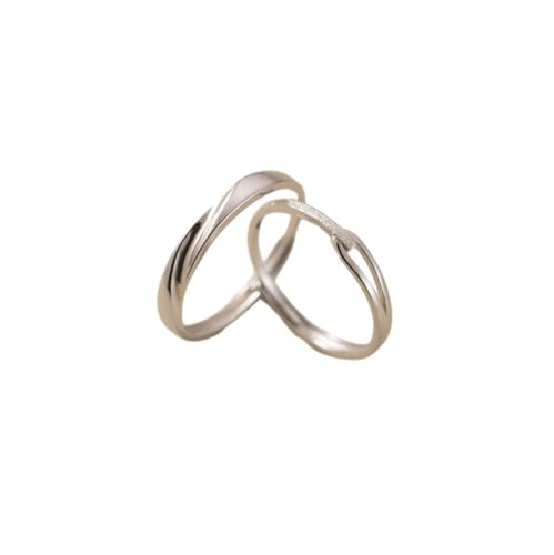 Modische S925-Ringe Für Paare - Trendige, Matte Textur, Verstellbarer Ring, Schmuck, Einfacher Kreuz-Offener Ring, Exquisite Ewigkeitsversprechen-Eheringe Für Liebhaber, Männer Und Frauen, Ein Paa von UOMSKTY