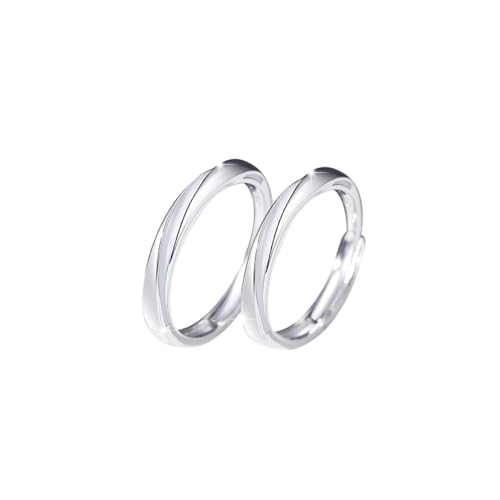 Modische S925-Ringe Für Paare - Trendiger, Glänzender, Verstellbarer Ring, Schmuck, Offener Ring Mit Leuchtenden Streifen, Exquisite Eheringe Mit Ewigkeitsversprechen Für Liebhaber, Männer Und Fr von UOMSKTY