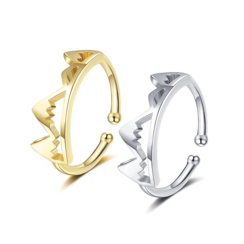 Modischer, Glänzender, Verstellbarer Paarring – Kreativer, Hohler Berggipfel-Offener Ring, Jahrestag, Eheringe, Schmuck, Männer Und Frauen, Versprechensring, Charme, Schicke Accessoires, Geschenk, von UOMSKTY