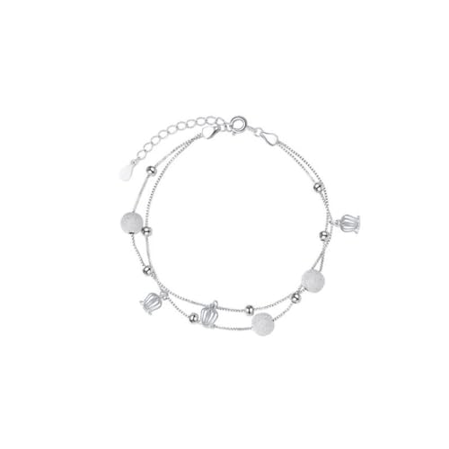 Modisches S925-Blumen-Armband Für Damen – Elegante Armreifen Mit Maiglöckchen-Anhänger. Charm-Chic-Schmuck, Damen, Verstellbare Doppelschicht-Armbänder, Trend-Accessoires, Geschenke, Verstellbar von UOMSKTY