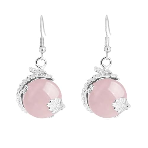 Natürliche Klare Kristall-Ohrhänger – Drachenform,Rosenquarz,Rosa Anhänger,Ohrringe,Schmuck,Modischer,Lässiger Geometrischer Schmuck Für Damen,Rosa von UOMSKTY