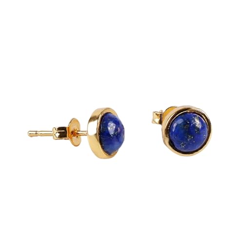 Natürliche Lapislazuli-Ohrstecker – Niedliche Kleine Runde Ohrringe,Blaue Ohrringe,Modische Geometrische Ohrringe Für Damen,Reiki-Schmuck,Passend Für Party,Jahrestag,Blau von UOMSKTY